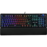 THE G-LAB Keyz Rubidium Teclado Mecánico Gaming QWERTY – Incluye Ñ – Alto Rendimiento – Teclado Mecánico Red Switch – Retroiluminación RGB, Anti-ghosting, ReposaMuñecas - PC PS4 Xbox One (Negro)