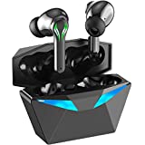 NK Auriculares Gaming Inalámbricos - Cascos Gaming con luz LED, Micrófono Incorporado, Bluetooth 5.2, Botón Multifunción Táctil, TWS, Carga Rápida, 60ms de Baja Latencia para Videojuegos - 01