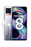 realme 8 - Smartphone Libre (Pantalla AMOLED superior 6.4", 8GB RAM +128GB , MediaTek Helio G95, Cámara cuádruple con IA de 64MP, Carga Dart de 30W batería de 5000 mAh) Cyber Silver- Exclusivo Amazon
