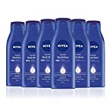 NIVEA Body Milk Nutritivo en pack de 6 (6 x 400 ml), leche corporal para una hidratación profunda durante 48 h, crema hidratante corporal con aceite de almendras