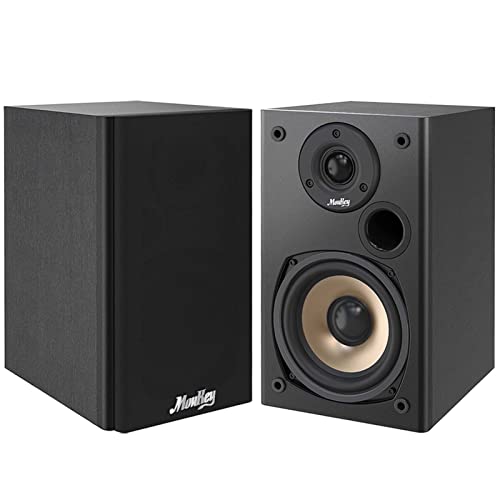 Altavoces pasivo Moukey Altavoces de Estante Juego de Altavoces pasivos madera Woofer de 5.25" （Par）