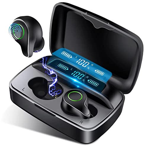 Auriculares Bluetooth, Auriculares Auricular Inalámbricos Bluetooth 5.0 Osdfono Auriculares In Ear con Estuche de Carga Auriculares Deportivos IPX7 Impermeable para Android iOS Xiaomi Corsa Deporte