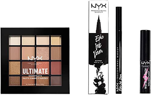 NYX Professional Makeup Kit de Maquillaje de Ojos, Incluye Mini Máscara de Pestañas, Eyeliner y Paleta de Sombras de Ojos