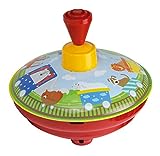 Bolz Brummkreisel Tren 13 cm, Chapa, swungpeonza clásica, con diseño de ferrocarril, peonza con Punta, Juguete para niños a Partir de 18 Meses, Color carbón (SIMM Spielwaren GmbH 52583)