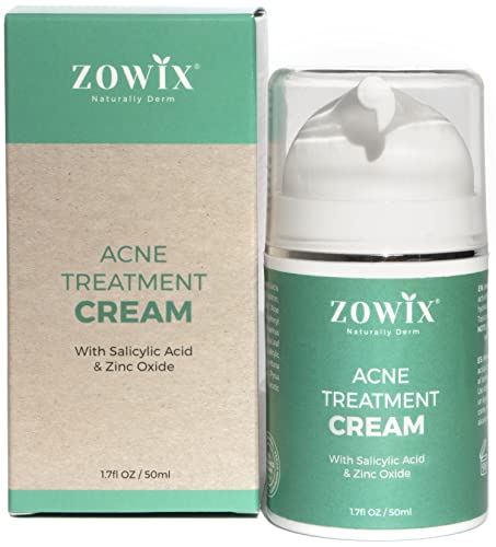 Crema para el Acne Facial con Acido Salicilico | Tratamiento para el Acne Adolescente y Juvenil | Crema Anti Acné para Piel Grasa 100% Natural y Vegana, 50ml