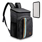 TOMSH00 Mochila Nevera Portatil, Bolsa Reutilizable de 30 l de Gran Capacidad con Cinco Capas de Aislamiento Térmico, Bolsas aislantes de Enfriamiento para Picnic, Camping, Senderismo, Compras, Negro