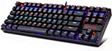 Redragon K552 Rainbow KUMARA Teclado Mecánico Gaming TKL para Windows PC, Switch Red, Interruptores Rojos, Reforzado, Retroiluminado Rainbow Multicolor, Distribución Española - Negro