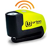 Urban Security UR6 Candado Antirrobo Disco con Alarma+Warning 120dBA, 6 mm, Made In EU
