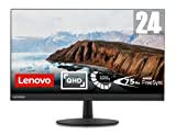 Lenovo L24q-30 - Monitor Gaming de 23.8" 2K QHD (2560x1440 pixeles, 16:9, 75Hz, 4ms, 1000:1, IPS, FreeSync, Puertos DP+HDMI, 3 lados sin bordes) Base plástico, Ajuste de inclinación - Color Negro