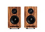 RÖTH & MYERS Twin Speakers HiFi - Altavoces WiFi/Bluetooth. Altavoces de estantería. Diseño Único en Madera de Zebrano 100% Natural. Multiroom. Conecta: Spotify, Airplay, DLNA, Óptica. 70W