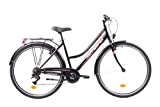F.lli Schiano Voyager Bicicleta Trekking, Women's, Negro-Rojo, 28''