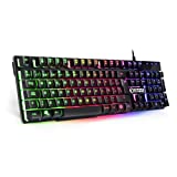 EMPIRE GAMING - Teclado Gamer K300 QWERY Español -105 Teclas Semi-Mecánicas - Retroiluminación LED RGB -19 Teclas Anti-Ghosting -12 Atajos Multimedia - Cable USB