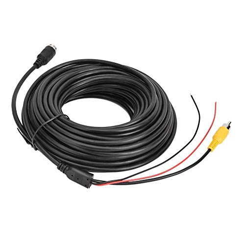 Xinwoer Línea del Cable coaxial del Conector Macho para la Copia de Seguridad de la Vista Posterior del vehículo del Coche Que invierte el Monitor de la cámara(15m)