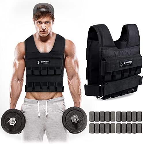 5BILLION FITNESS Chaleco de peso, Ajustable Chaleco lastrado, con correa ajuste nylon, 20kg