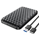 ORICO Caja Externa Disco Duro 2.5'' Carcasa Disco Duro Externo USB 3.0 a SATA 3.0 con UASP para HDD o SSD SATA I II III de 2.5 Pulgadas y 7-9.5 mm de hasta 4TB, sin Herramientas (Negro)