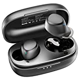 TOZO A1 Mini Auriculares inalámbricos Bluetooth 5.0 en la Oreja Auriculares livianos Micrófono Incorporado, Auriculares con Sonido Premium inmersivo (Compatible para Orejas pequeñas), Negro