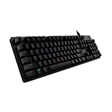 Logitech G512 Teclado Gaming Mecánico, RGB LIGHTSYNC, Teclas retroiluminadas, GX-Táctil Marrón, Aleación de Aluminio, Teclas F Personalizables, Paso de USB, Disposición QWERTY ES - Carbón/Negro