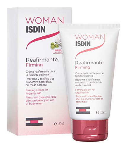 WOMAN Isdin Reafirmante, Crema con aceite de rosa mosqueta para la flacidez tras el embarazo, reafirma, remodela y tonifica la piel