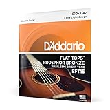 D'Addario Cuerdas Guitarra Acustica | Cuerdas de Guitarra | Cuerdas de Guitarra Acustica | EFT15 Juego de Cuerdas, Naranja