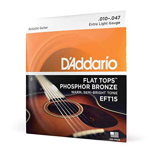 D'Addario Cuerdas Guitarra Acustica | Cuerdas de Guitarra | Cuerdas de Guitarra Acustica | EFT15 Juego de Cuerdas, Naranja