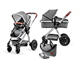 Kinderkraft Carrito Bebé 2 Piezas VEO, Silla de Paseo, Capazo, 0 a 15 Kg, Gris
