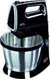 AEG SM3300 Batidora de Varillas Amasadora Serie 3 con Bol, Apta para Lavavajillas, 5 Velocidades, Función Turbo, Varillas Batidoras, Varillas Amasadoras, Aptos Lavavajillas, 450 W,3.5L,Negro