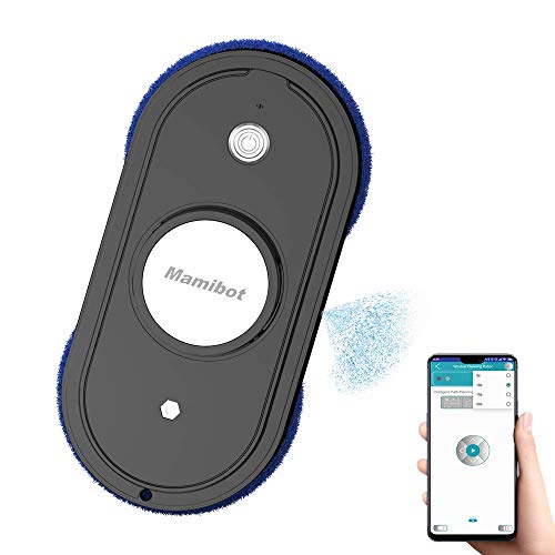 Mamibot W110-F - Robot aspirador para ventanas de cristal y baldosas con depósito de agua de 50 ml, mando a distancia, control por aplicación