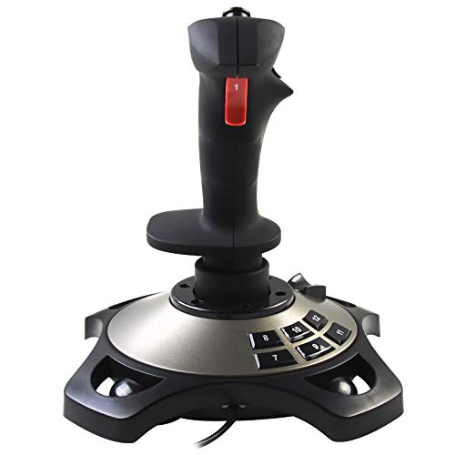 Joystick de Vuelo para PC PXN 2113 USB Flightstick de Juego Controller Simulator con Vibración y Control de Acelerador para Windows PC Computadoras