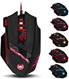 Zelotes Ratón Gaming,9200 DPI Ratón para Juegos,Ratón Ergonómico Óptico, 8 Botones para Gamer, PC,MAC