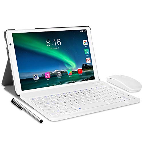 Tablet 10 Pulgadas - TOSCIDO 1920*1200 IPS HD ,Android 10.0,Octa Core,4GB RAM,64GB ROM,5G WiFi,Bluetooth 5.0 ,Teclado Wireless | Ratón | Cubierta para Tablet y Más Incluidos (Silver)