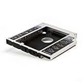 SALCAR - Adaptador de Disco Duro SATA 2,5" - 2. HDD Caddy Kit - Reemplaza Unidad óptica SATA 12,7mm - para Laptop SATA