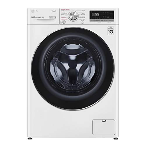 LG F2DV5S85S2W - Lavadora secadora, carga frontal, 8,5/5kg, 1400RPM, inteligencia artificial, color blanco