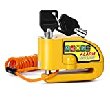 Candado Moto, Alarma Antirrobo 110dB,Cerradura con Alarm，Candado de Disco de Moto con 1.5M Cable,Alarm Lock para Motos Motocicletas Bicicletas