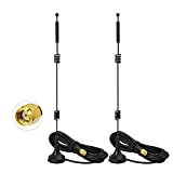 Bingfu Antena WiFi Doble Banda 2.4GHz 5GHz 5.8GHz RP-SMA Antena 9dBi Base Magnética MIMO (2-Paquete) para Hotspot Router Inalámbrico WiFi Tarjeta de Red Mini PCI Express PCIE Adaptador USB