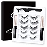 Pestañas Postizas Magneticas 5 Pares De Pestañas Postizas Magnéticas 5D Reutilizables Pestañas Magneticas 2 Dlineador Magnético con Pinzas Aspecto Natural Fáciles de Llevar sin Pegamento