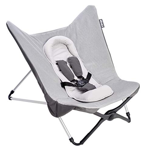 BÉABA Hamaca para Bebé y Niño, Compacta y Evolutiva, Ultracómoda, Plegable y Fácil de Transportar, Robusta, Fabricada en Francia, Balancín, Gris