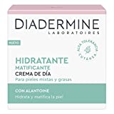 Diadermine - Crema Hidratante y Matificante de Día, 50ml, para pieles normales y mixtas, Cutis uniforme y sin brillos
