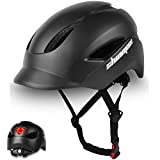 KINGLEAD Casco Bicicleta Adulto Casco de Bicicleta Hombre Mujer con Luz LED Casco Bicicleta de Montaña Casco Bici Carretera Urbana con Certificado CE Superligero MTB Casco Ciclismo Ajustable 57-62CM