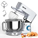 BETRY Batidora Amasadora, Amasadora Reposteria 1500W 6 Niveles de Velocidad Amasadora de pan para Repostería, Amasadora con Bol de Acero de 7.5L, Amasador, Batidor, Protección para Salpicadura