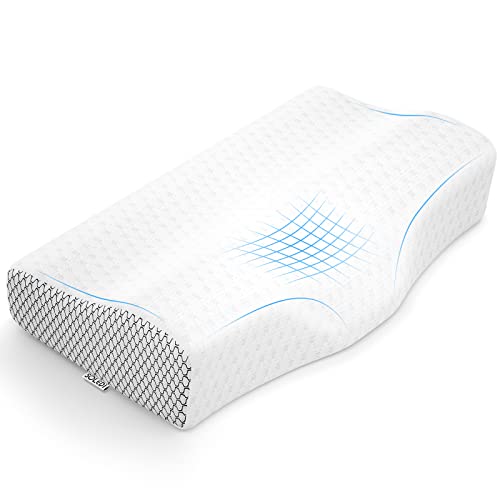 SOLEDI Almohada Viscoelastica Almohada Cervical Ajustable Almohada Cervical Almohada Cuello con Memoria Diseño Ergonómico Almohadas para Problemas Cervicales