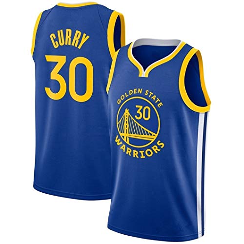 ZeYuKeJi Los Hombres de Jersey-NBA Jersey nuevos Guerreros Guerreros # 30 Curry de Malla de Baloncesto Jersey Retro conmemorativo del Baloncesto Camiseta sin Mangas (Color : Blue, Size : L)