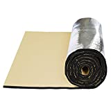 sourcing map 200cm x 50cm Vehículo Insonorizante Forro Aluminio Papel Adhesivo 10mm de Espesor Espuma Aislante de Calor Aislamiento Térmico Acústico Amortiguación de Sonido