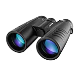 Fretrecy Prismáticos 12x42 para Adultos y Niños, con Visión Nocturna Binoculares para Observación de Aves, Senderismo, Viajes, Caza y Deportes, Conciertos y Teatro con Lentes FMC BAK4 (5 en 1)