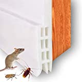E-SMARTER Burlete Puerta, Bajo Autoadhesivo de Goma de Silicona, Aislamiento acústico/A Prueba De Viento/Anti - bug de sellado a prueba, Blanco, M (Door Bottom Seal Weather Stripping)