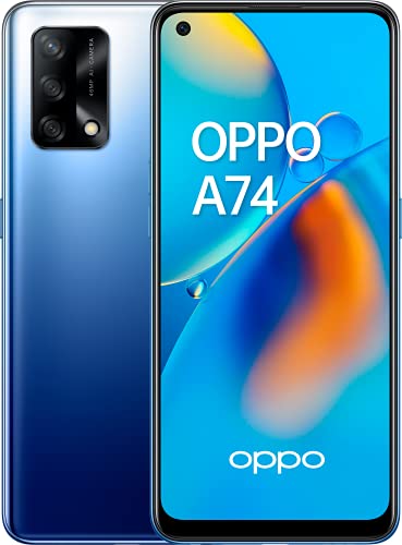 OPPO A74, Smartphone 128GB, 6GB RAM, Dual SIM, Carga rápida 33W, Azul, Versión ES