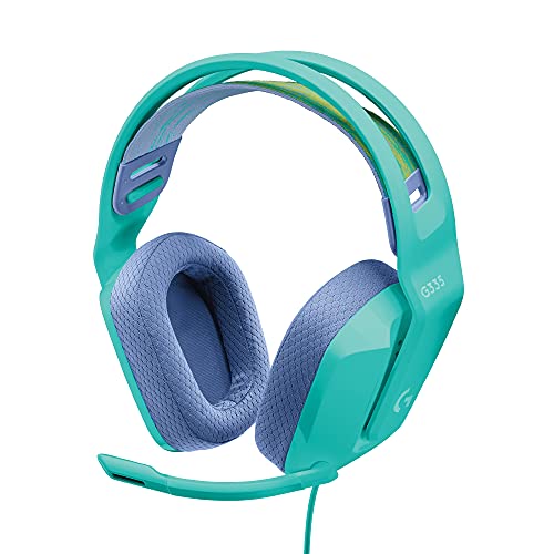 Logitech G335 Auriculares con Cable para Gaming, Micrófono Volteable, Jack de 3.5mm, Almohadillas de espuma viscoelástica, compatible con PC, PlayStation, Xbox, Nintendo Switch - Verde