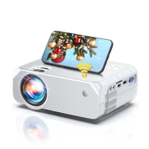 Mini proyector WiFi, 720P HD Nativo, Proyector de Cine en Casa 6500 LM, Pantalla de 300 "con 90.000 Horas de Proyector LCD, Compatible con HDMI / TV Stick / PS4 / Smartphone