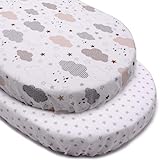 PEKITAS Sábana 75x33cm / 72X33cm Ajustable para Colchón Capazo/Carro/Cochecito de bebé para Niños y Niñas con Elástico Se Adapta a Julius Zöllner, Träumeland, Alvi, FabiMax