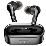 TOZO T9 True Wireless Earbuds Cancelación de Ruido Ambiental 4 Micrófonos Bluetooth 5.0 Auriculares con Estuche de Carga inalámbrica Liviana IPX7 Micrófono Integrado a Prueba de Agua Negro
