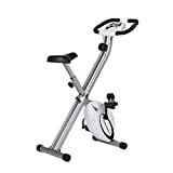 Ultrasport F-Bike, bicicleta estática, aparato doméstico, bicicleta fitness plegable con consola y sensores de pulso en manillar